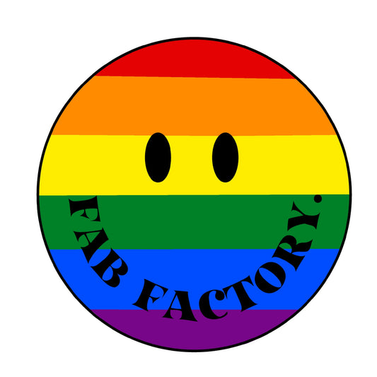 PRIDE RAINBOW FLAG: FAB FACTORY Smiley Sticker
