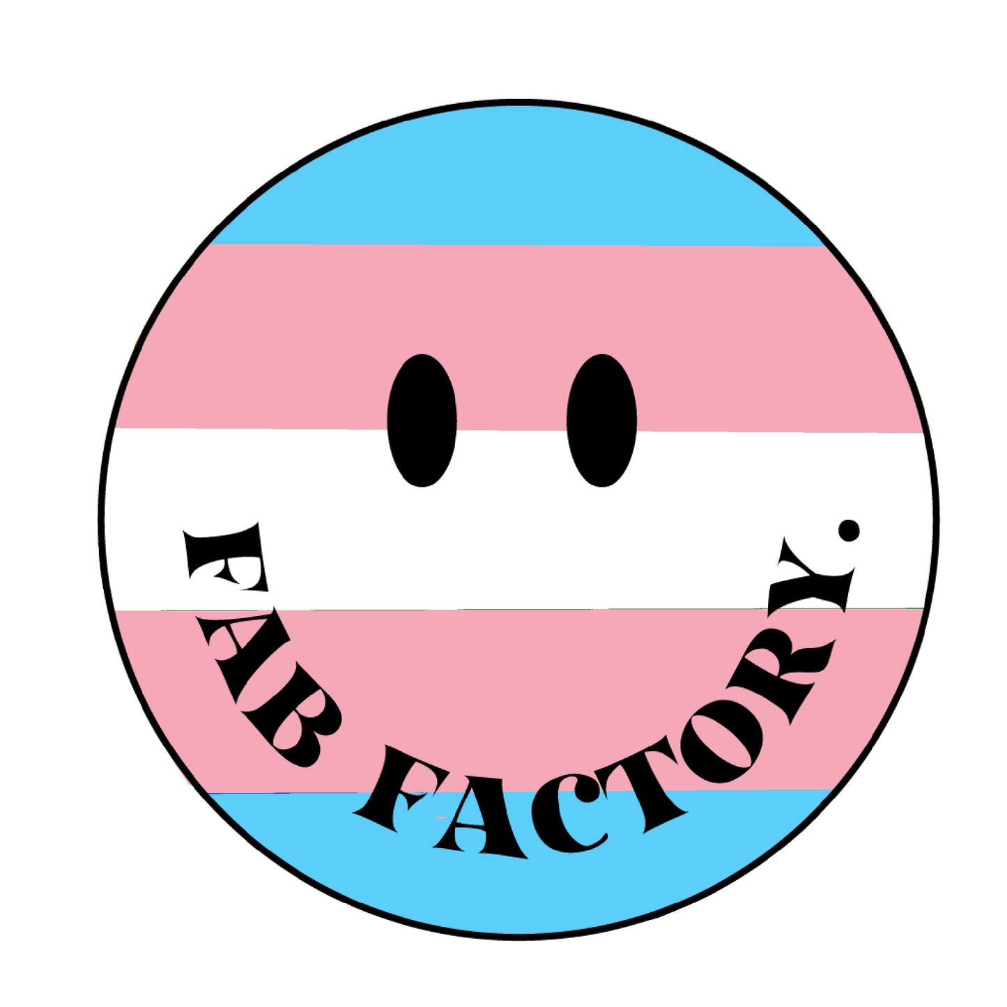 TRANSGENDER FLAG: FAB FACTORY Smiley Sticker