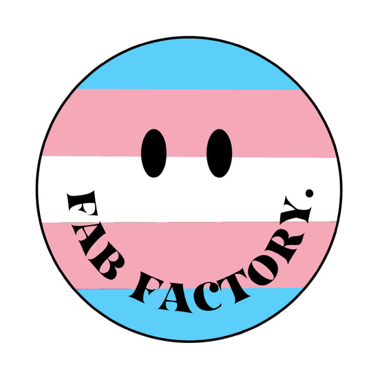 TRANSGENDER FLAG:  FAB FACTORY Smiley Sticker