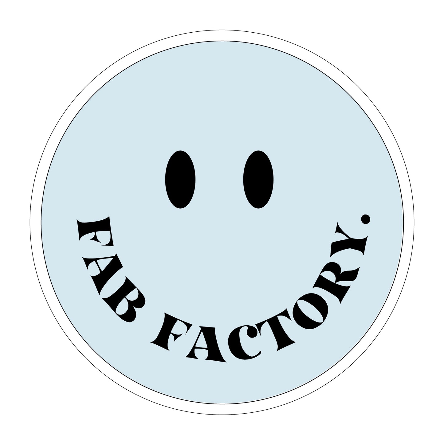 FAB FACTORY Light Blue Smiley Sticker