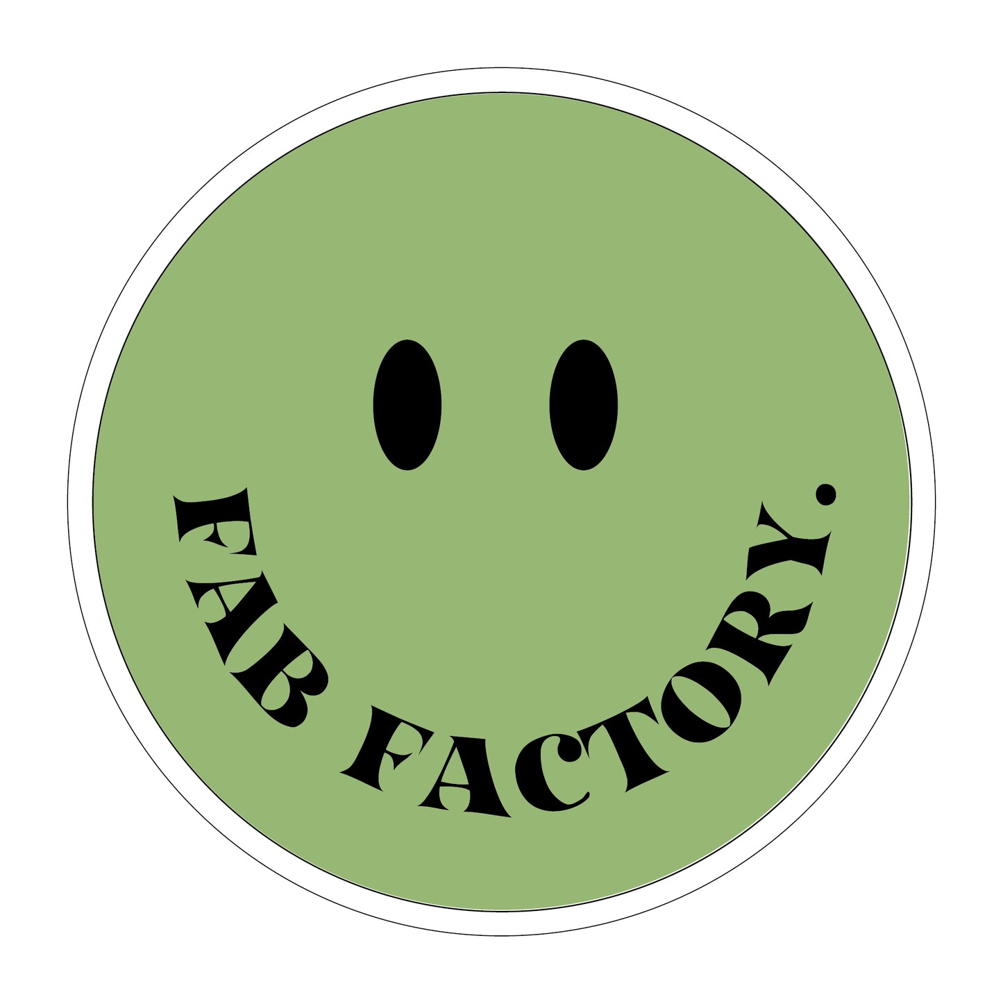 FAB FACTORY Green Smiley Sticker